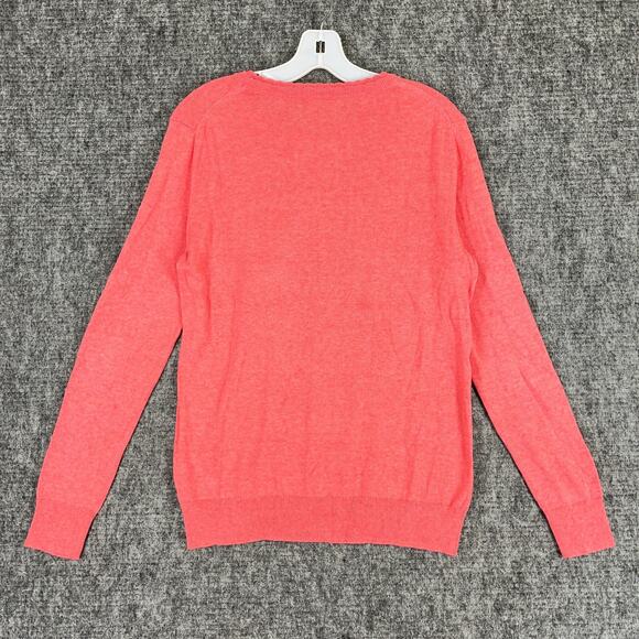 Banana Republic Womens Premium Luxe Yarn Sweater Medium Pink Scallop Crew Neck - Picture 2 of 8
